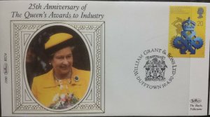 GB 1990 Queens Industry Awards Benham BS24-27 Limited Edition Silk Cover FDC