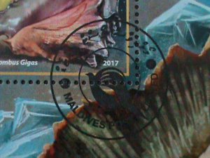 ​MALDIVES-2017 SC# 4005-BEAUTIFUL LOVELY SHELLS & MINERALS CTO SHEET VF LAST ONE