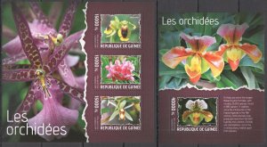 St691 2014 Guinea Flora Plants Flowers Orchids 1Kb+1Bl Mnh