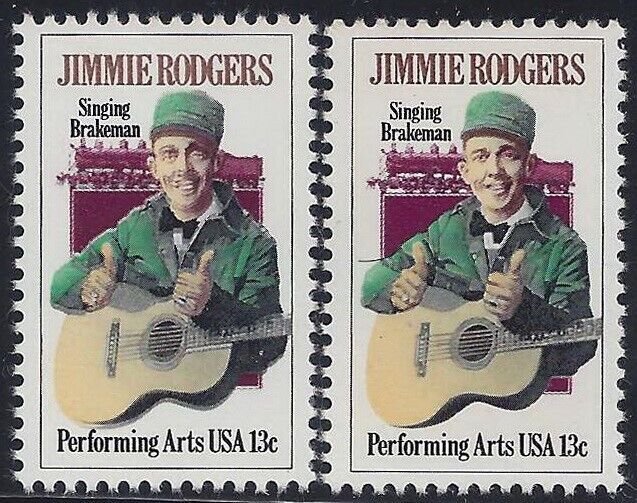 1755 - Color Shift Error / EFO Jimmie Rodgers Mint NH 