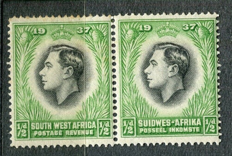 SOUTH WEST AFRICA; 1930s early pictorial issue fine Mint hinged 1/2d. Pair