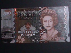 PITCAIRN ISLANDS- COLLECTIBLES 500 POUNDS UNCIRCULATED POLYMAR NOTE-VERY FINE