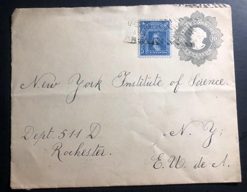 1908 Chile  Postal Stationary Cover To Science Institute  Rochester NY