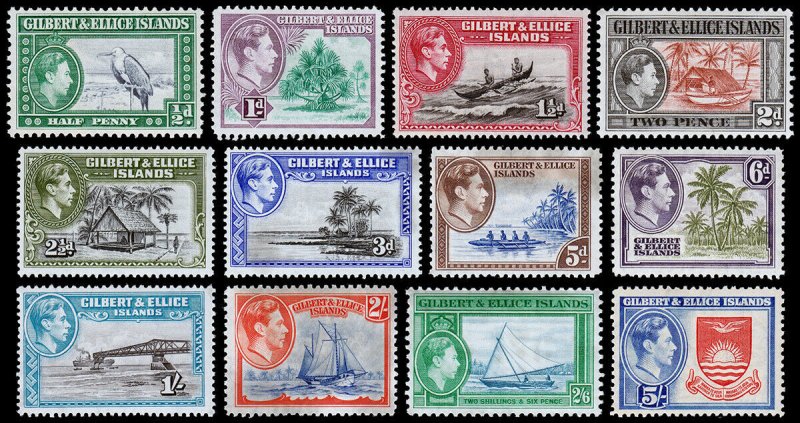 Gilbert & Ellice Islands Scott 40-51 (1939) Mint LH VF Complete Set, CV $30.15 C