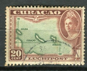 DUTCH CURACAO 1942 early AIR issue fine used 20c. value