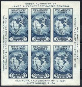 1934 BYRD EXPEDITION Sc 735 imperf MINT CV $11