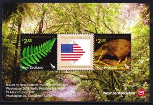 New Zealand 2006 Kiwi - Washington Exhibition Mint MNH Miniature Sheet SC 2070