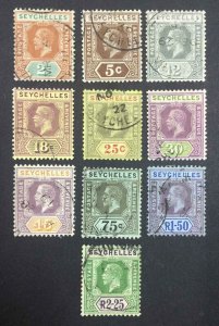 MOMEN: SEYCHELLES SG #82/95 1917-22 USED £431 LOT #64003