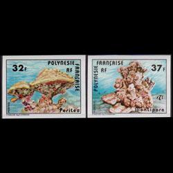 FR.POLYNESIA 1979 - Scott# 311-2 Coral Imperf. Set of 2 NH