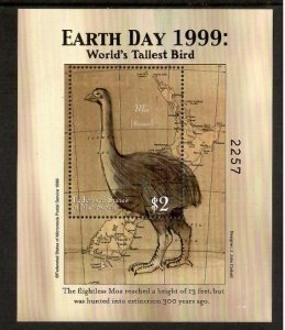 Micronesia 1999 - Earth Day Ostrich - Souvenir Stamp Sheet - Scott #348 - MNH