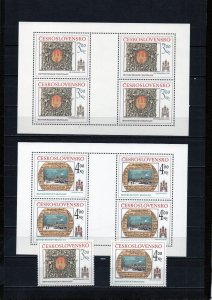 CZECHOSLOVAKIA 1984 ART/PAINTINGS SET OF 2 STAMPS & 2 SHEETS OF 4 STAMPS MNH