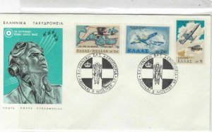 Greece 1968 Pilot Picture Angel Slogan Aeroplane Flight Stamps Cover Ref 25016