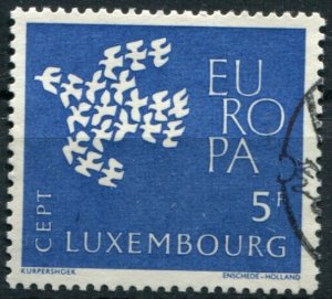 Luxembourg Sc#383 Used, 5fr bl, Europa (C.E.P.T.) 1961 - Doves (1961)