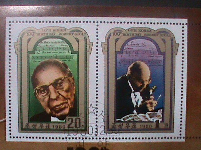 ​KOREA-1980- CENTENARY BIRTH OF ROBERT STOLZ-CTO-MINI SHEET- VF LAST ONE