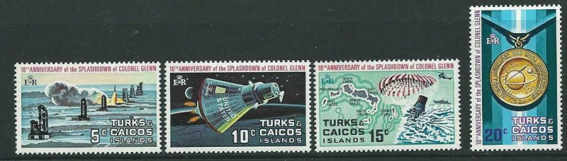 TURKS & CAICOS IS. SG361w/4w  1972 COLONEL GLENN'S SPLASHDOWN MNH