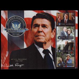 GAMBIA 2010 - Scott# 3350 Sheet-Pres.Reagan NH