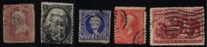 Scott# 65, 73, 115, 229, 239 - Used - Damaged Fillers - 1861 to 1893