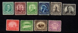 692-701  1931 Regular Issues. Mint, og, Never Hinged/Hinged (cv$117.25) 
