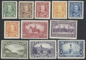 Canada #217-227 1935 George V Pictorial Set F-VF Mint Never Hinged