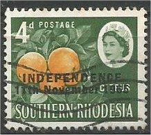 RHODESIA, 1966, used 4p, Overprinted Scott 212