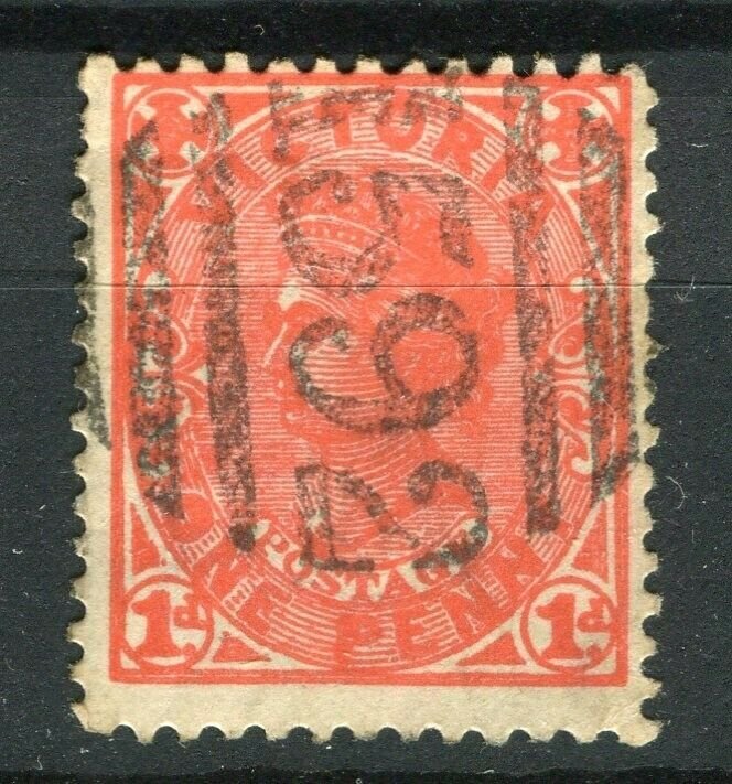 AUSTRALIA; VICTORIA 1890s-1900 early QV issue used 1d. value + POSTMARK