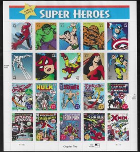 US #4159 2007 MARVEL COMICS SUPERHEROES- PANE OF 20 41C - MINT NEVER HINGED