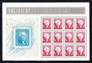 Album Treasures U S Scott # 3140  60c Pacific '97 Souvenir Sheet of 12 Mint NH