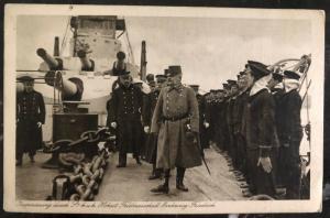 1910s Pola Austria Feldpost KUK Marine RPPC postcard Cover Troop Inspection