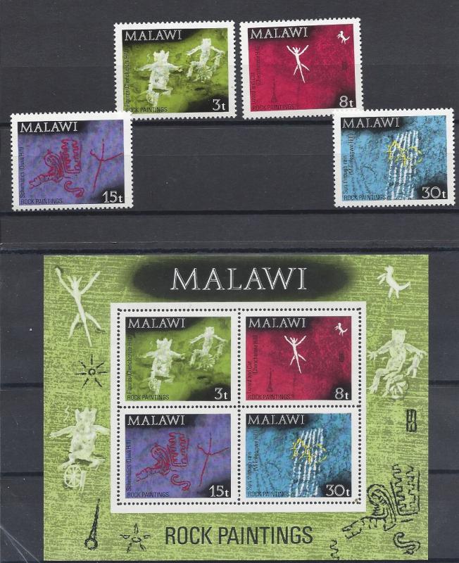 Malawi, 186-88a, Rock Paintings Singles & S/S, **MNH**