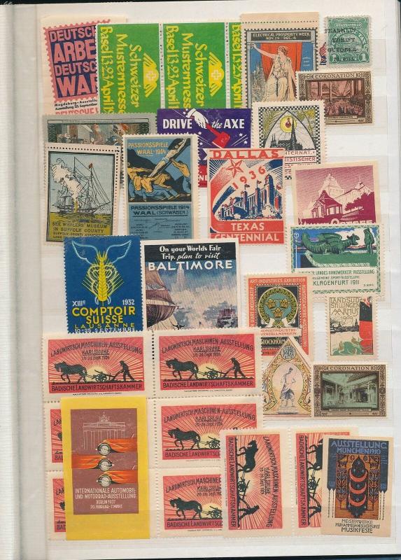 Germany Austria Usa Early Cinderella Poster Stamp Labels Unused (Appx 350)AC1079