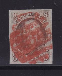 1 VF-XF used neat Bold Red cancel with nice color cv $ 400 ! see pic !