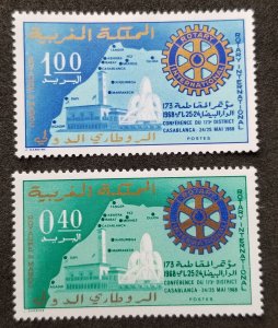 *FREE SHIP Morocco Rotary International 1968 Map Building (stamp) MNH