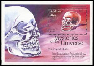 Maldive Islands 1759, MNH, Mitchell-Hedges Crystal Skulls souvenir sheet