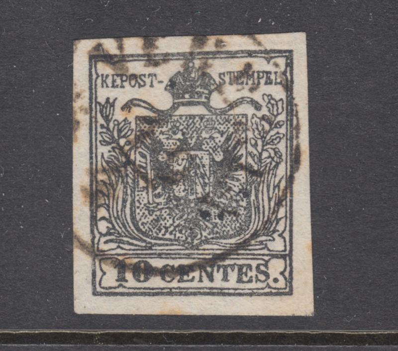 Lombardy-Venetia Sc 3a used. 1860 10c gray black Coat-of-Arms, fresh, sound, VF