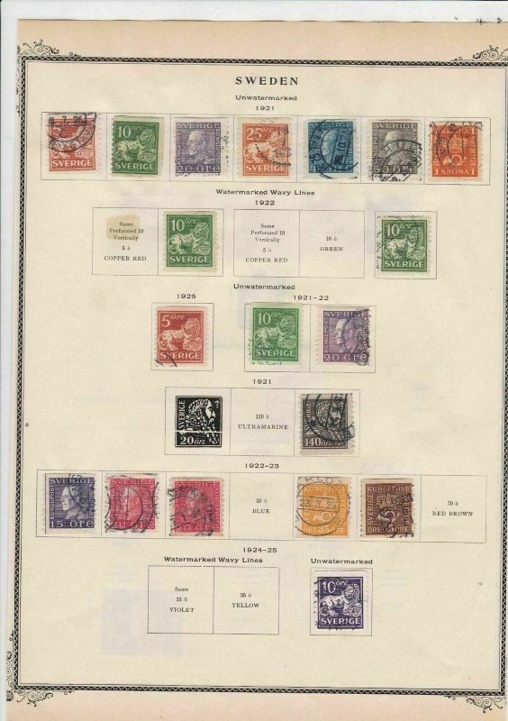 sweden  stamps on album page ref r11843