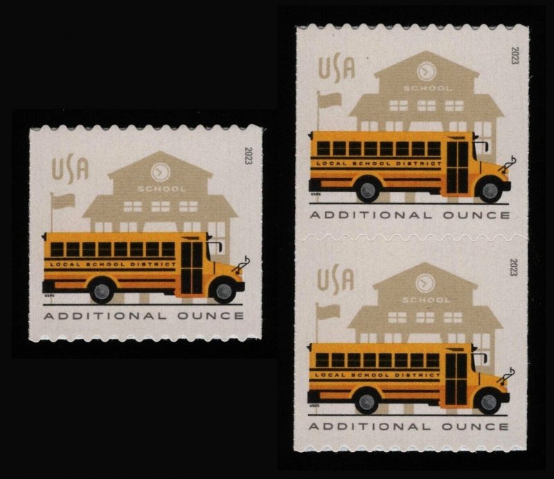 #5741 School Bus, Coil Pair & Single, Mint **ANY 5=FREE SHIPPING**