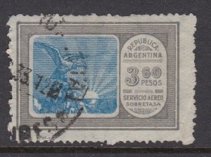 Argentina 1928 3.60p Gray & Blue Used. Scott C19