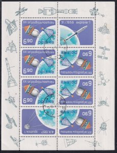 Poland 1977 Sc 2248a Flights Vostok Mercury Sputnik Explorer Stamp MS CTO NH DG