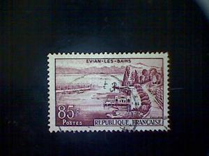 France, Scott #908, used (o), 1959, French Scenes: Evian-Les-Bains, 85frs