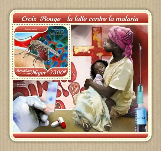 NIGER - 2017 - Malaria and Red Cross - Perf Souv Sheet - MNH