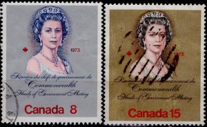 Canada; 1973: Sc. # 620-621:  Used Cpl. Set