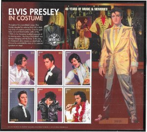 Gambia #1822  5d   Elvis (MNH) S/S  of 6 CV $6.50