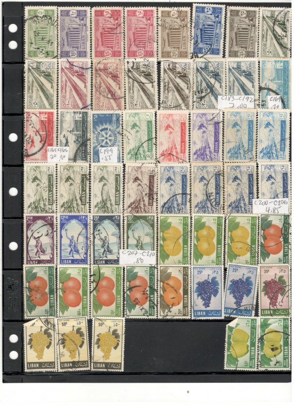 LEBANON COLLECTION ON STOCK SHEET, MINT/USED