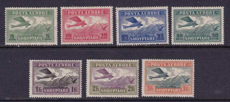 Albania Scott C1-C7, 1925 Air Mails- F/, VF MH, Scott $39