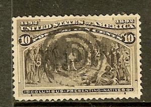 Scott #237, 10c Columbian Exposition, F-VF Centering, Used