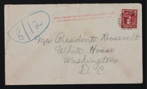 PRESIDENT ROOSEVELT ORIGINAL COVER  SENT FROM Canada #167 FDR COLLECTION 1937