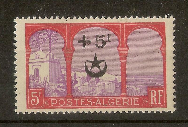 Algeria 1927 Wounded Soldier 5fr Opt SG84 MNH Cat£75