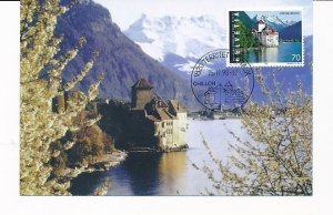 D88567 The Leman Lake & The Chillon Castle Maximum Card Switzerland