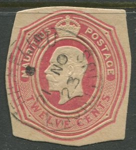 STAMP STATION PERTH Mauritius # Piece from Card Embossed Used