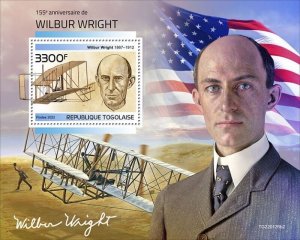 Togo - 2022 Aviation Pioneer Wilbur Wright - Stamp Souvenir Sheet - TG220126b2